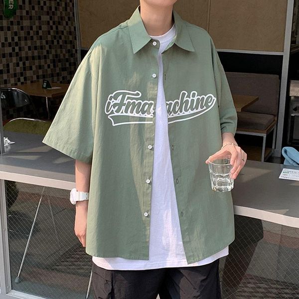 men's dress shirts summer hawaiian shirt coat korean fashion versatile ruffian handsome 5-sleeve ins2021 camiseta streetwear, White;black
men's dress shirts summer hawaiian shirt coat korean fashion versatile ruffian handsome 5-sleeve ins2021 camiseta streetwear, White;black
