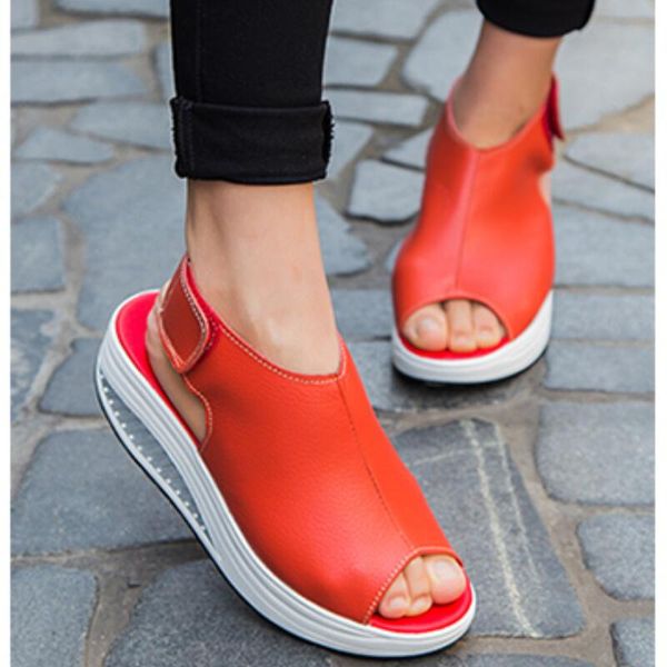 sandals summer women's platform wedge leather open toe casual shoes walking flat, Black
sandals summer women's platform wedge leather open toe casual shoes walking flat, Black