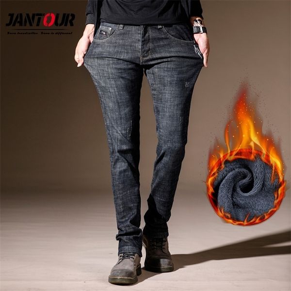 new winter men's warm fleece jeans men stretch casual skinny thick denim flannel jean soft black brand pant trousers male 210317, Blue
new winter men's warm fleece jeans men stretch casual skinny thick denim flannel jean soft black brand pant trousers male 210317, Blue