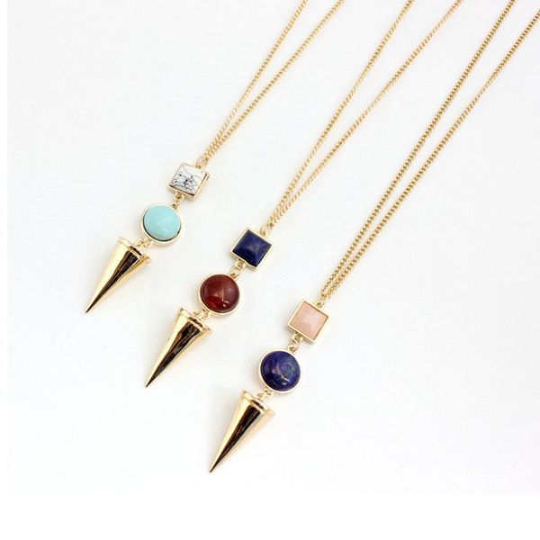 pendant necklaces rivet blue pink quartz kallaite necklace rectangle natural stone gold long geometric accessories jewelry, Silver
pendant necklaces rivet blue pink quartz kallaite necklace rectangle natural stone gold long geometric accessories jewelry, Silver