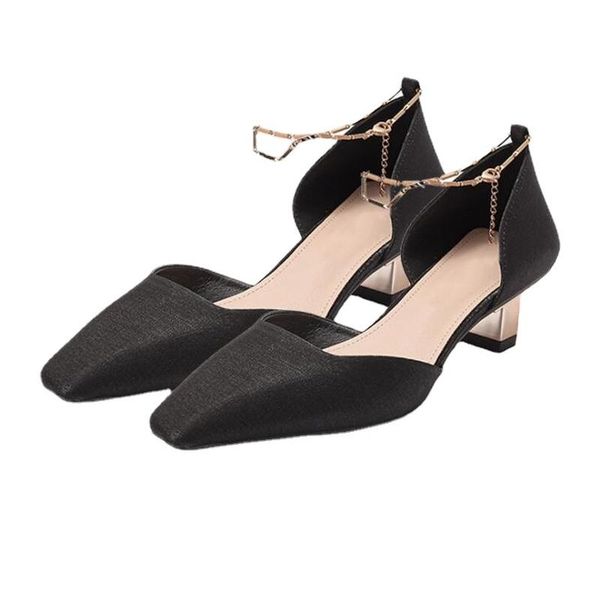 dress shoes 2021 summer women's sandals ladies square toe shallow single metal chain hollow basic woman low heel, Black
dress shoes 2021 summer women's sandals ladies square toe shallow single metal chain hollow basic woman low heel, Black