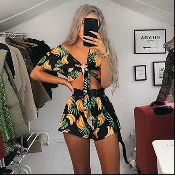 summer casual womens tracksuits holiday suit print short sleeve bow lace up crop elastic waist beach shorts outfits ladies, Gray
summer casual womens tracksuits holiday suit print short sleeve bow lace up crop elastic waist beach shorts outfits ladies, Gray