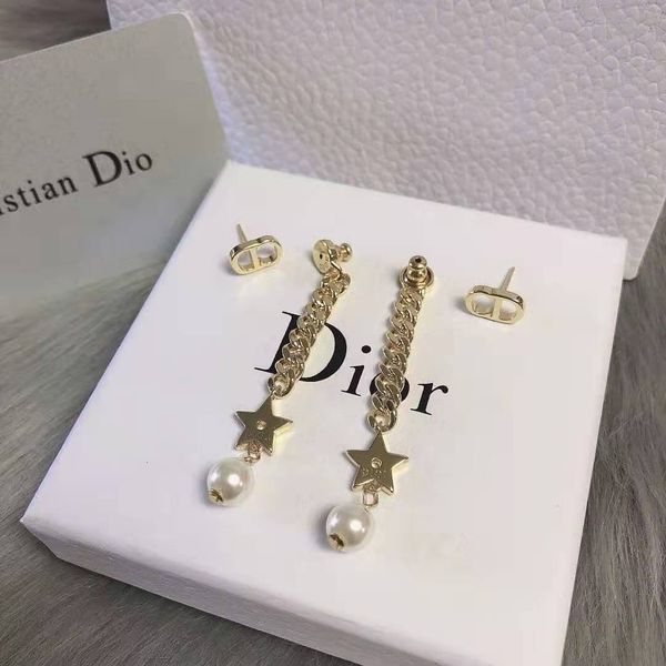 backs earrings d family star cd pearl chain long fashion design sense before and after, White
backs earrings d family star cd pearl chain long fashion design sense before and after, White