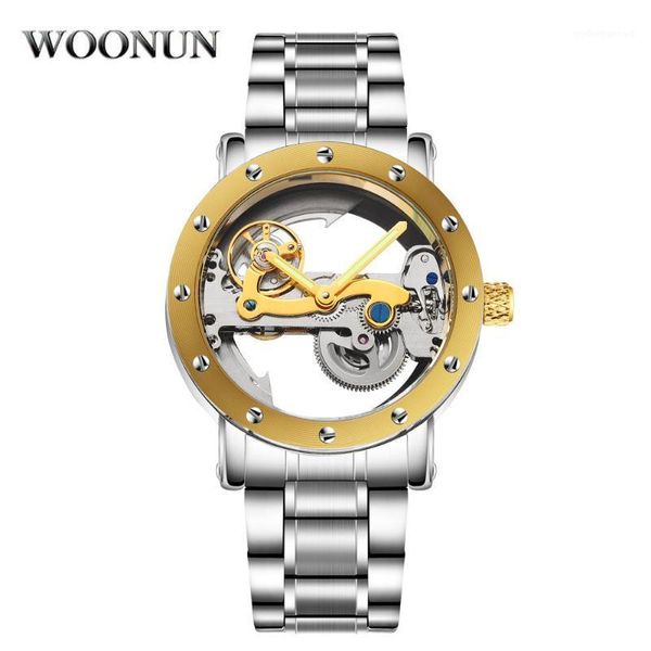tourbillon watch mens skeleton watches gold plated automatic self-wind for men stainless steel wristwatches, Slivery;brown
tourbillon watch mens skeleton watches gold plated automatic self-wind for men stainless steel wristwatches, Slivery;brown