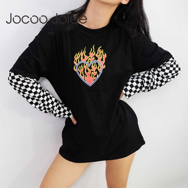 jocoo jolee women retro plaid patchwork fake two piece hoodies casual long sleeve heart pattern pullover sweatshirts streetwear 210619, Black
jocoo jolee women retro plaid patchwork fake two piece hoodies casual long sleeve heart pattern pullover sweatshirts streetwear 210619, Black