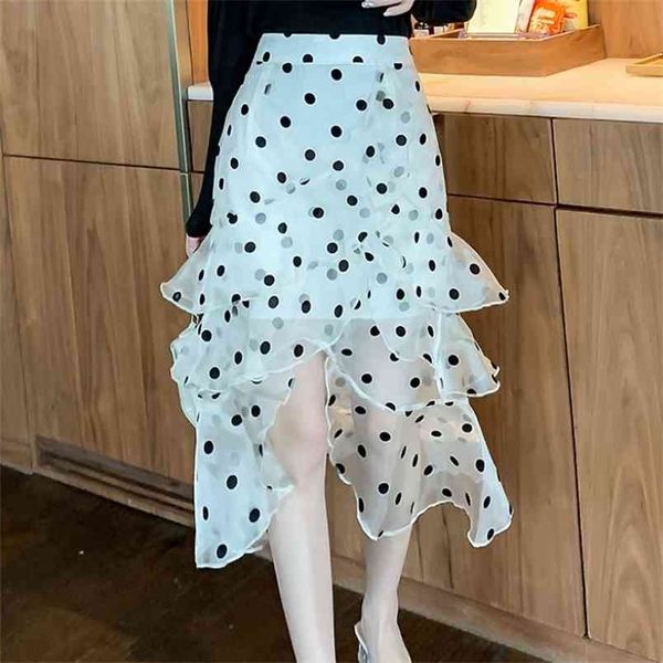 women's skirt spring summer ladies polka dot print tulle ruffles patchwork casual vintage asymmetry skirts 210519, Black
women's skirt spring summer ladies polka dot print tulle ruffles patchwork casual vintage asymmetry skirts 210519, Black