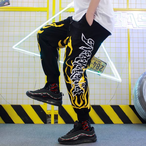 pants trousers spring and autumn micro elastic youth corset flame men's mid waist hip hop loose casual, Black
pants trousers spring and autumn micro elastic youth corset flame men's mid waist hip hop loose casual, Black