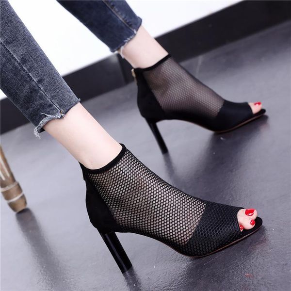 boots fish mouth high heel shoes thick fashion cool women 2021 summer mesh back zipper roman women's, Black
boots fish mouth high heel shoes thick fashion cool women 2021 summer mesh back zipper roman women's, Black