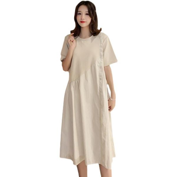 maternity dress clothes for pregnant women clothing fashion summer solid dresses pregnancy, White
maternity dress clothes for pregnant women clothing fashion summer solid dresses pregnancy, White