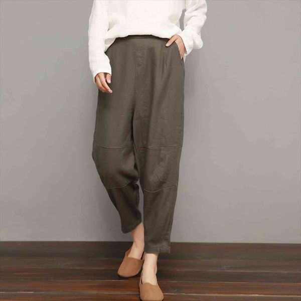 ankle length casual loose women capri solid color pencil elastic waist summer clothes cotton linen, Black;white
ankle length casual loose women capri solid color pencil elastic waist summer clothes cotton linen, Black;white