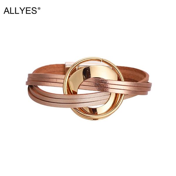 tennis allyes rose gold geometric metal charm bracelets for women fashion simple leather wrap bracelet bangle female jewelry gifts, Golden;silver
tennis allyes rose gold geometric metal charm bracelets for women fashion simple leather wrap bracelet bangle female jewelry gifts, Golden;silver