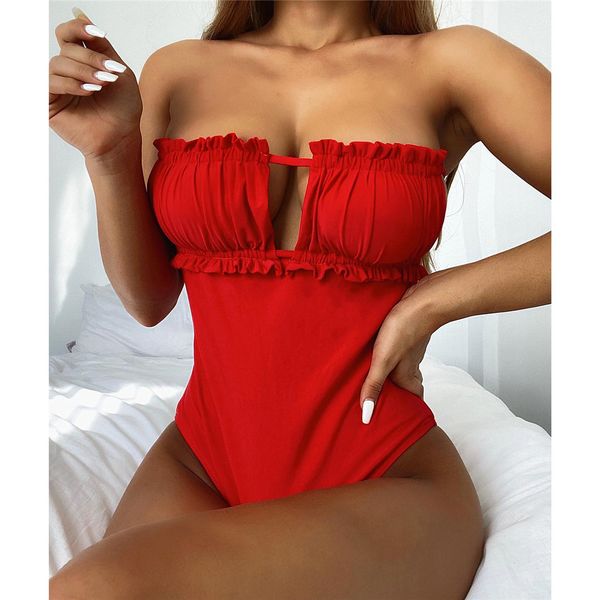 new red padded bandeau women swimwear one piece swimsuit female ruffled frilled strapless bather bathing suit swim k2769
new red padded bandeau women swimwear one piece swimsuit female ruffled frilled strapless bather bathing suit swim k2769