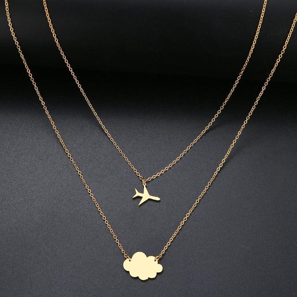 pendant necklaces simple sequins cloud necklace aircraft stars heart multilayer chain for women gift stainless steel jewelry, Silver
pendant necklaces simple sequins cloud necklace aircraft stars heart multilayer chain for women gift stainless steel jewelry, Silver