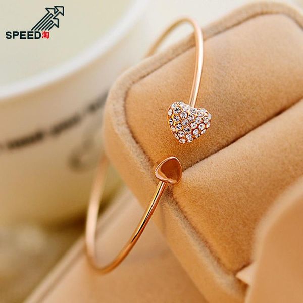 alloy inlaid rhinestone heart-shaped open bracelet gold / silver love female jewelry bangle, Black
alloy inlaid rhinestone heart-shaped open bracelet gold / silver love female jewelry bangle, Black