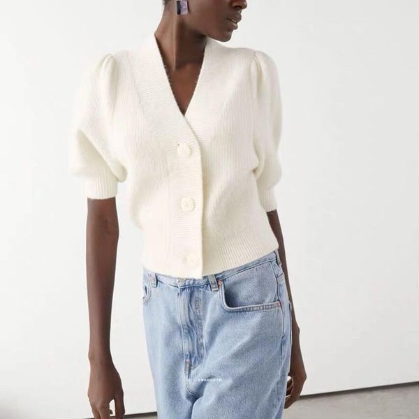spring stylish knitting single breasted cardigan sweater women deep v-neck short sleeve jumper casual office wear women's knits & tees, White
spring stylish knitting single breasted cardigan sweater women deep v-neck short sleeve jumper casual office wear women's knits & tees, White