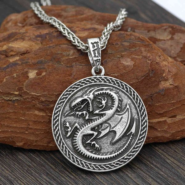 popular nordic viking celtic dragon necklace accessories pendant men's fashion jewelry, Silver
popular nordic viking celtic dragon necklace accessories pendant men's fashion jewelry, Silver