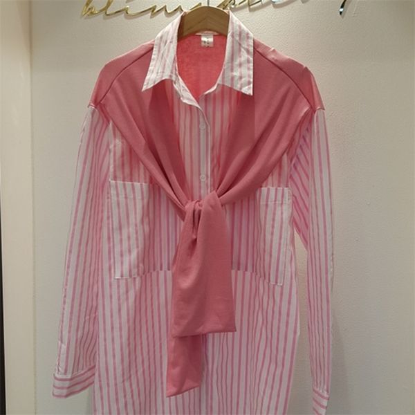 spring autumn women's blouses korean shawl stitching striped long-sleeved fake two-piece casual loose female ll254 210506, White
spring autumn women's blouses korean shawl stitching striped long-sleeved fake two-piece casual loose female ll254 210506, White