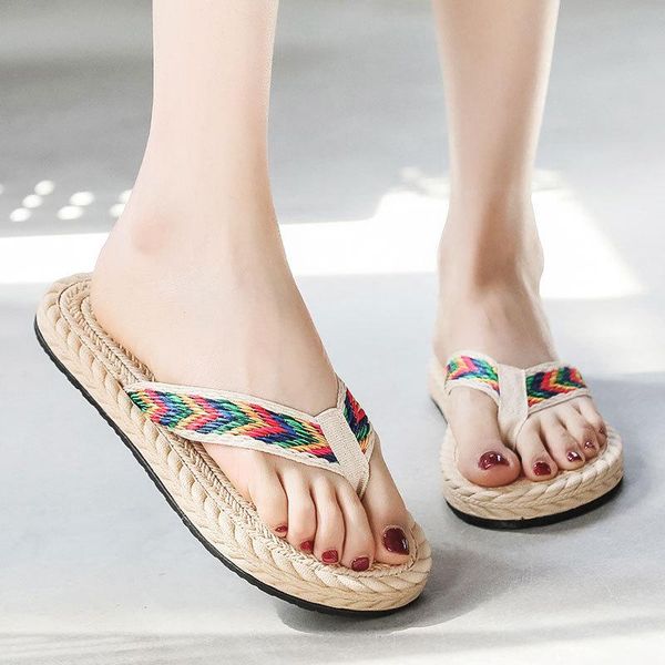 slippers women's sandals imitation straw travel espadrille flip-flops beach flat low-heeled flip flops chaussure femme, Black
slippers women's sandals imitation straw travel espadrille flip-flops beach flat low-heeled flip flops chaussure femme, Black