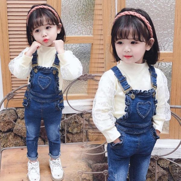 spring fashion girls jeans overalls baby lacework bib pants overall children's loving heart trousers suspender jumpsuits, Blue
spring fashion girls jeans overalls baby lacework bib pants overall children's loving heart trousers suspender jumpsuits, Blue
