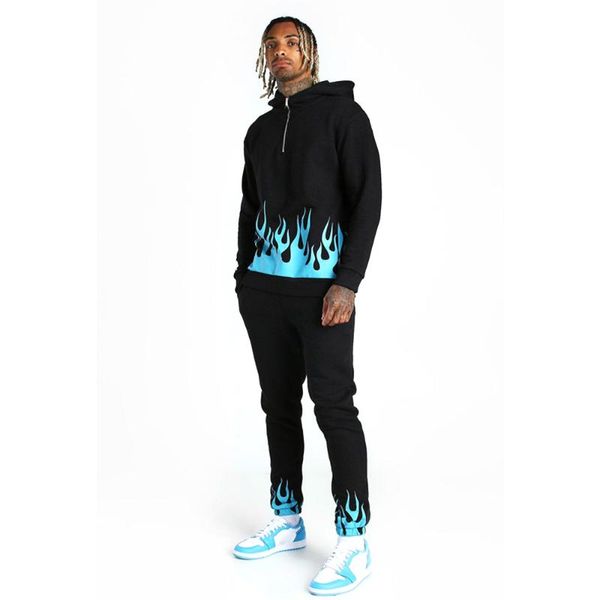 men's tracksuits hoodie suit fashion flame 3d print winter brand casual sports mens two piece splicing, Gray
men's tracksuits hoodie suit fashion flame 3d print winter brand casual sports mens two piece splicing, Gray