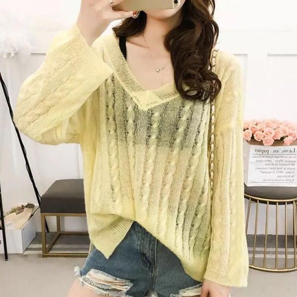 women's sweaters v-neck 2021 women summer spring sweater knitted hollow out transparent female jumper sweet ladies pullover, White;black
women's sweaters v-neck 2021 women summer spring sweater knitted hollow out transparent female jumper sweet ladies pullover, White;black