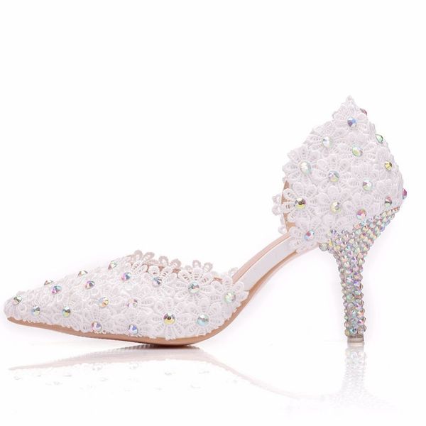 sandals 7cm summer sandals pointed high heels white lace flower bride marriage wristbands diamond es wedding shoes, Black
sandals 7cm summer sandals pointed high heels white lace flower bride marriage wristbands diamond es wedding shoes, Black