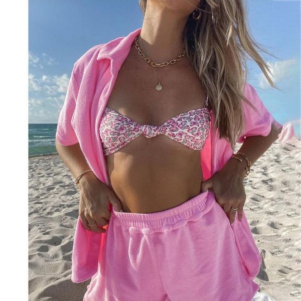 casual tracksuit women summer 2021 beach two piece shorts set soft shirt and mini loose suit fashion lounge wear women's swimwear, White;black
casual tracksuit women summer 2021 beach two piece shorts set soft shirt and mini loose suit fashion lounge wear women's swimwear, White;black