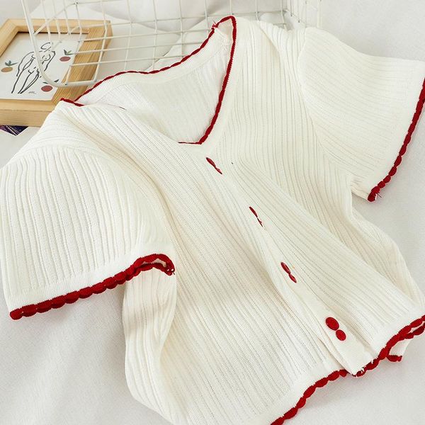 women's t-shirt heliar women button up cute crop short female buttons sleeve v neck flounce hem for 2021 summer, White
women's t-shirt heliar women button up cute crop short female buttons sleeve v neck flounce hem for 2021 summer, White