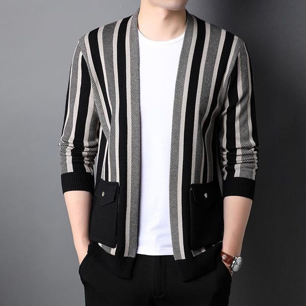 men's sweaters brand fashion grade autum knitwear japanese street striped mens cardigan sweater casual coats winter jacket men clothing, White;black
men's sweaters brand fashion grade autum knitwear japanese street striped mens cardigan sweater casual coats winter jacket men clothing, White;black