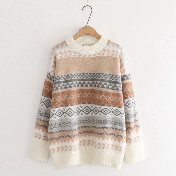 knitted women's contrast geometric patterns loose casual warm pullover sweaters, White;black
knitted women's contrast geometric patterns loose casual warm pullover sweaters, White;black