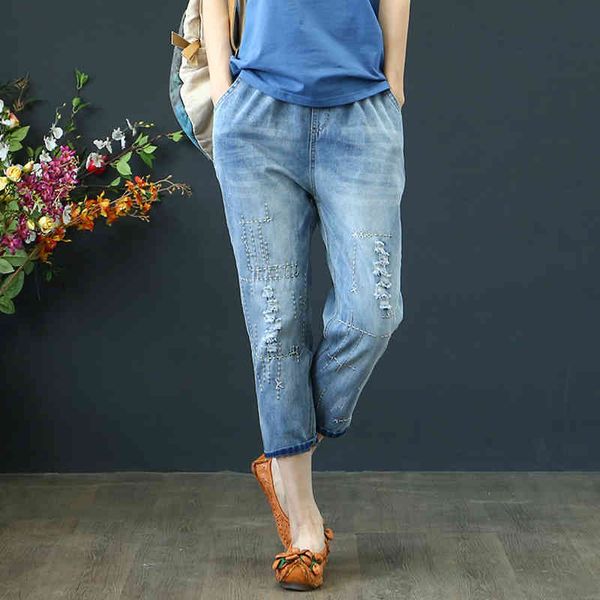 women's jeans 2021 summer fashion vintage embroidery high waist women casual washed denim trousers ripped hole harem pants plus si, Blue
women's jeans 2021 summer fashion vintage embroidery high waist women casual washed denim trousers ripped hole harem pants plus si, Blue