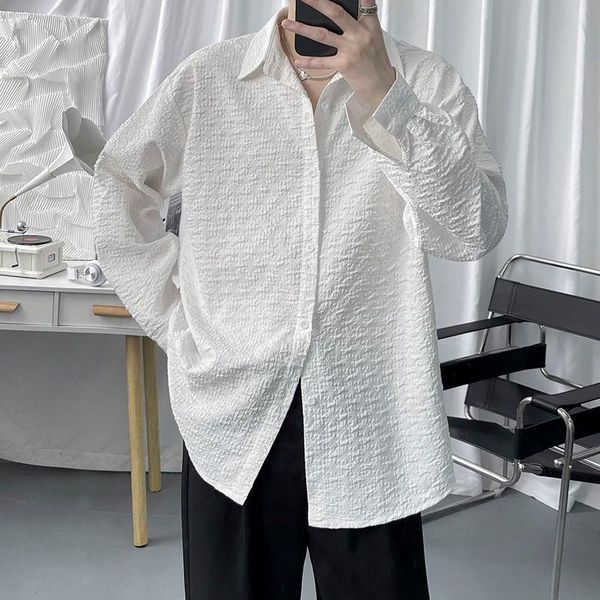 men's casual shirts autumn black/white fashion business society mens dress korean loose long-sleeved shirt, White;black
men's casual shirts autumn black/white fashion business society mens dress korean loose long-sleeved shirt, White;black