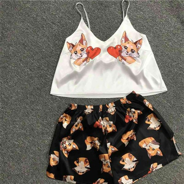 pajamas sets rayon animal printing womens sleepwears sleeveless v neck suspender shorts 2 pieces lingerie home clothes, Black;red
pajamas sets rayon animal printing womens sleepwears sleeveless v neck suspender shorts 2 pieces lingerie home clothes, Black;red