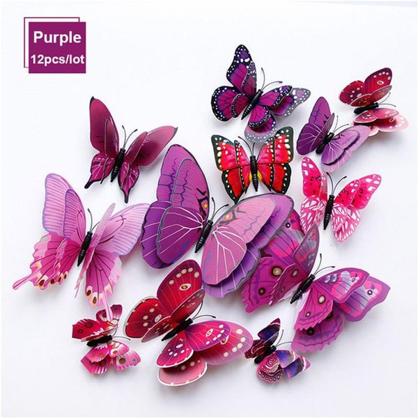 wall stickers 12pcs/lot purple simulation butterfly sticker 3d stereo bedroom children's room decorative paintings
wall stickers 12pcs/lot purple simulation butterfly sticker 3d stereo bedroom children's room decorative paintings