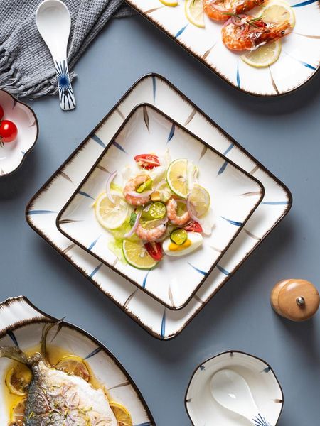 dish household square large creative irregular deep ceramic japanese style dishes & plates
dish household square large creative irregular deep ceramic japanese style dishes & plates