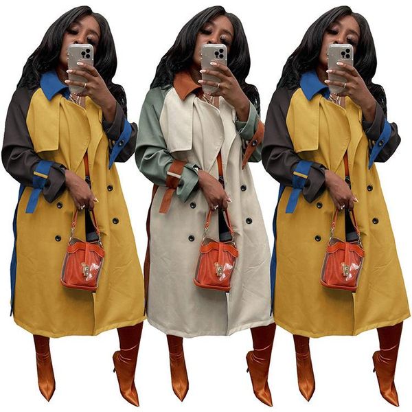 women's trench coats cutubly maxi jacket with belt color patchwork women long coat double breasted lapel lace up casual fashion windbre, Tan;black
women's trench coats cutubly maxi jacket with belt color patchwork women long coat double breasted lapel lace up casual fashion windbre, Tan;black