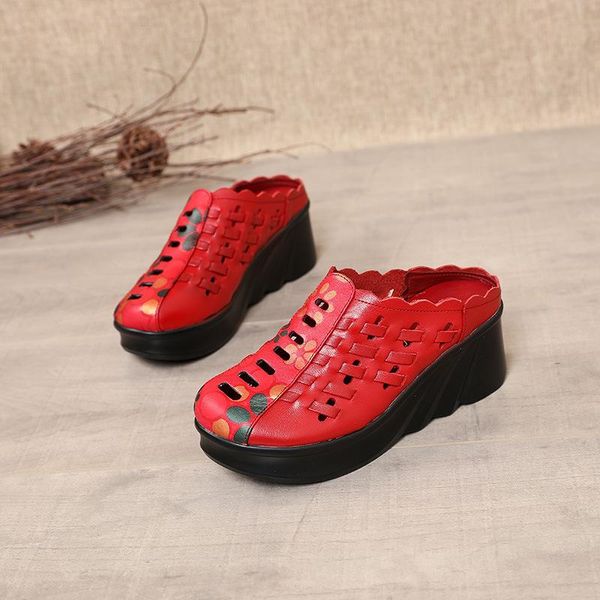 slippers tilocow women's wedges platfrom genuine leather shoes woman hollow out print female summer outside slides ladies, Black
slippers tilocow women's wedges platfrom genuine leather shoes woman hollow out print female summer outside slides ladies, Black