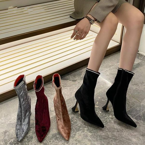 boots 2021 velvet women luxury rhinestones cup heeled autumn winter ankle fashion high heels warm female shoes, Black
boots 2021 velvet women luxury rhinestones cup heeled autumn winter ankle fashion high heels warm female shoes, Black