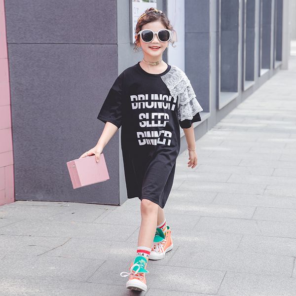 brand children girls clothes summer t-shirt lace spliced cotton t shirt loose long letter tees casual 4 5 7 9 10 12 13 years, White
brand children girls clothes summer t-shirt lace spliced cotton t shirt loose long letter tees casual 4 5 7 9 10 12 13 years, White