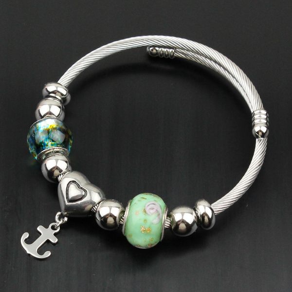 selling bracelet female anchor metal titanium steel heart-shaped retro smearing custom stainless steel open braceletdio chan contact, Silver
selling bracelet female anchor metal titanium steel heart-shaped retro smearing custom stainless steel open braceletdio chan contact, Silver