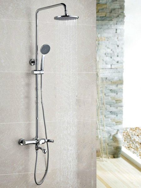wall mounted chrome finished rain brass bathroom shower set column bath with abs handheld head sets
wall mounted chrome finished rain brass bathroom shower set column bath with abs handheld head sets