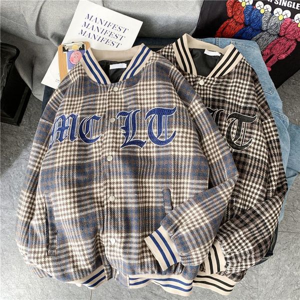 men's jackets 2021 autumn jacket male loose casual plaid baseball uniform korean version embroidery youth blue clothes, Black;brown
men's jackets 2021 autumn jacket male loose casual plaid baseball uniform korean version embroidery youth blue clothes, Black;brown