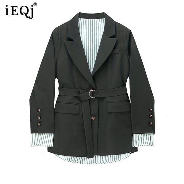 women's suits & blazers ieqj 2021 autumn winter stripe suit coat female lace up waist back split fork loose long sleeve blazer women fa, White;black
women's suits & blazers ieqj 2021 autumn winter stripe suit coat female lace up waist back split fork loose long sleeve blazer women fa, White;black