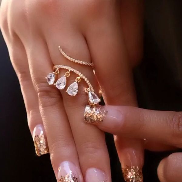 forefinger rings fashion accessories creative zircon female fashion drop crystal ring opening index finger ring, Silver
forefinger rings fashion accessories creative zircon female fashion drop crystal ring opening index finger ring, Silver