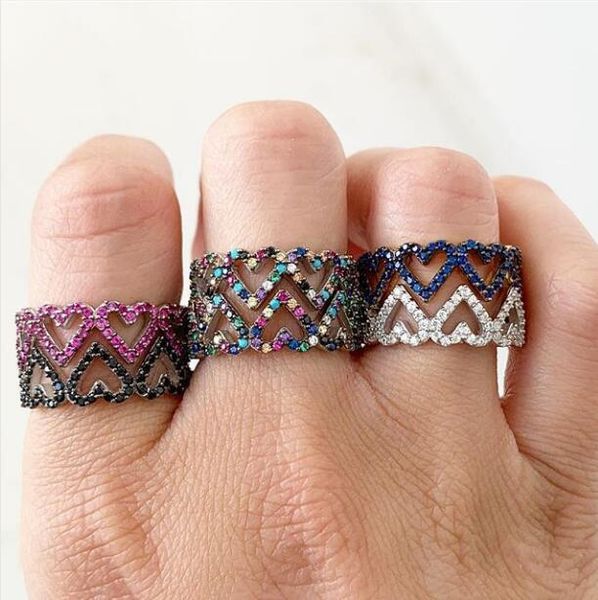 wedding rings 2021 lover gift for valentines day colorful cz paved hollow heart band lovely trendy women engagement ring, Slivery;golden
wedding rings 2021 lover gift for valentines day colorful cz paved hollow heart band lovely trendy women engagement ring, Slivery;golden