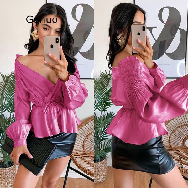 women's blouses & shirts 2021 women work office lady shirt femme long sleeve strapless v-neck lantern bow belt bandage top, White
women's blouses & shirts 2021 women work office lady shirt femme long sleeve strapless v-neck lantern bow belt bandage top, White