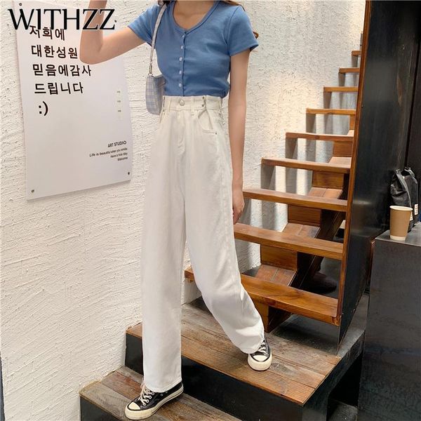 women's jeans withzz spring autumn loose female adjustable high waist wide leg denim straight pants trousers women, Blue
women's jeans withzz spring autumn loose female adjustable high waist wide leg denim straight pants trousers women, Blue