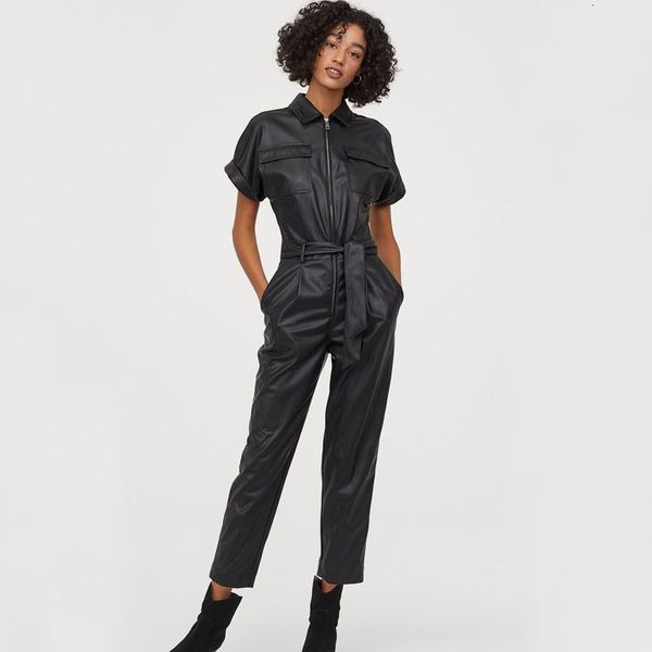 women's jumpsuits & rompers rr autumn winter zipper women fashion pu leather jumpsuit elegant slim female ladies ji, Black;white
women's jumpsuits & rompers rr autumn winter zipper women fashion pu leather jumpsuit elegant slim female ladies ji, Black;white