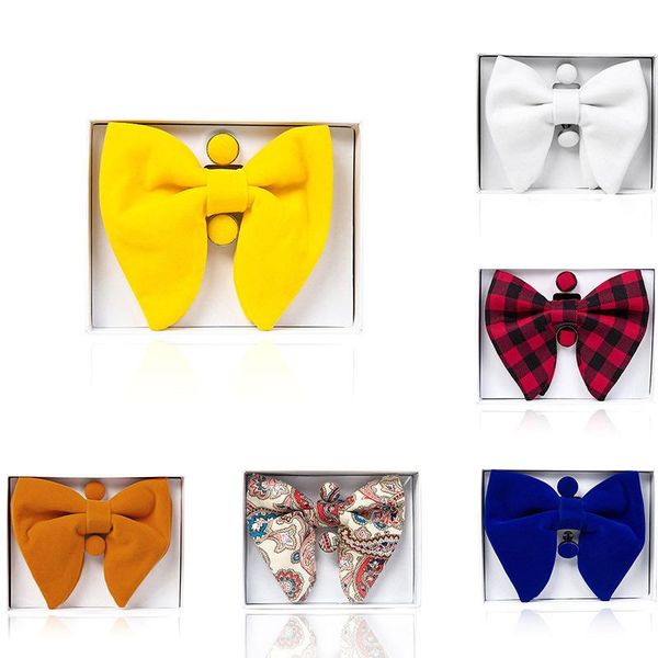 bow ties 1 set fashion cufflinks for men's formal suits male british collar flower tie leisure business clothing accessories, Black;gray
bow ties 1 set fashion cufflinks for men's formal suits male british collar flower tie leisure business clothing accessories, Black;gray