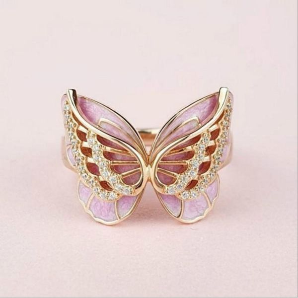 cluster rings pink butterfly zircon alloy ring woman 2021 fashion fresh accessories banquet jewelry gift girl, Golden;silver
cluster rings pink butterfly zircon alloy ring woman 2021 fashion fresh accessories banquet jewelry gift girl, Golden;silver